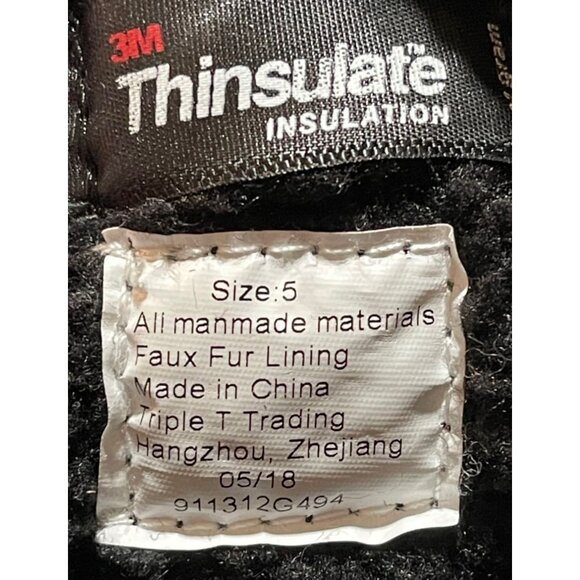 Northside Girls Winter Snow Boots Size 5 Waterproof Insulated Leaf Pattern Black - Picture 7 of 7